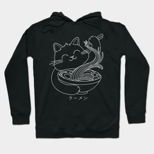 Ramen Cat Line Art Hoodie